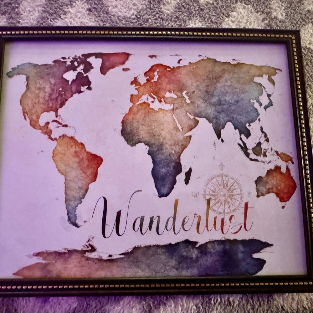 Colorful Wanderlust World Map Art
